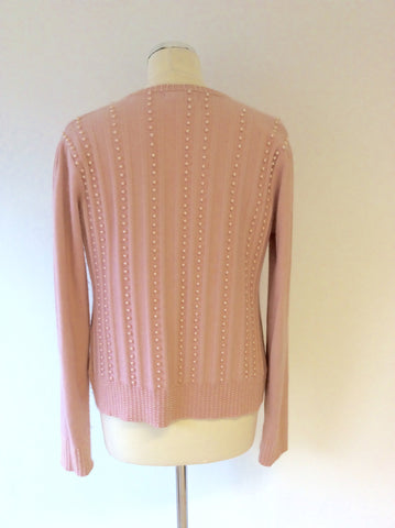 WHISTLES PINK SILK & ANGORA BEADED TWINSET SIZE L - Whispers Dress Agency - Sold - 2