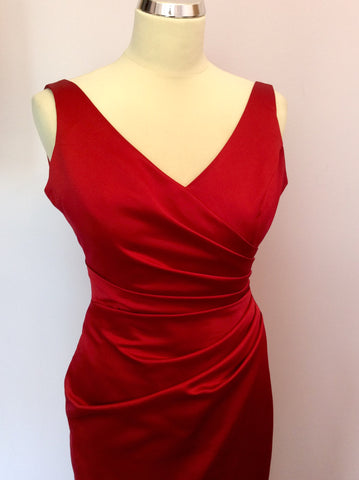 Kelsey Rose Red Satin Long Evening / Ball Dress Size 10 - Whispers Dress Agency - Sold - 2