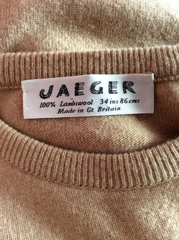 Vintage Jaeger Camel Lambswool Long Sleeve Jumper Size 34" UK S/M - Whispers Dress Agency - Sold - 2