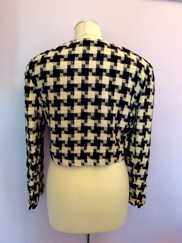 Vintage Precis Navy Blue & Cream Check Box Jacket Size 10 - Whispers Dress Agency - Sold - 3