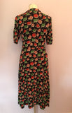 Cath Kidston Black Floral Print Stretch Jersey Tea Dress Size 10 - Whispers Dress Agency - Sold - 3