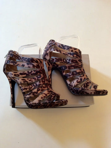 ALDO BROWN LEOPARD PRINT STRAPPY HIGH HEEL SANDALS SIZE 6 - Whispers Dress Agency - Womens Sandals - 1