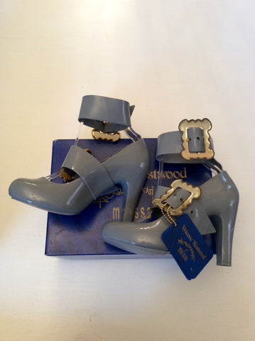 BRAND NEW VIVIENNE WESTWOOD ANGLOMANIA GREY 2 BUCKLE STRAP TEMPTATION HEELS SIZE 6/39 - Whispers Dress Agency - Sold - 2
