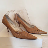 Prada Camel Leather Stiletto Heels Size 7.5/41 - Whispers Dress Agency - Sold - 2