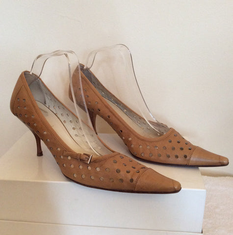 Prada Camel Leather Stiletto Heels Size 7.5/41 - Whispers Dress Agency - Sold - 2