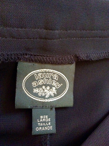 Laura Ashley Black Jersey Trousers Size L - Whispers Dress Agency - Womens Trousers - 2