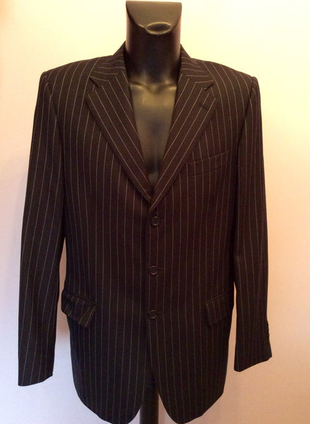 Aquascutum Charcoal Pinstripe Wool Suit Jacket Size 42L - Whispers Dress Agency - Mens Suits & Tailoring - 1