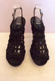 Carvela Black Suede Strappy Peeptoe Slingback Heels Size 5/38 - Whispers Dress Agency - Womens Heels - 2