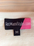 Hot Miami Styles Ivory Beaded Stretch Bodycon Dress Size M - Whispers Dress Agency - Womens Dresses - 5
