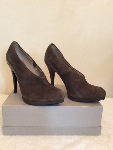 Marks & Spencer Autograph Olive Green Suede Heels Size 5/38 - Whispers Dress Agency - Womens Heels - 1