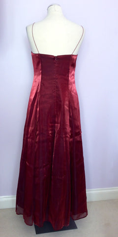 Debut Deep Red Strappy Evening Dress Size 10 - Whispers Dress Agency - Womens Dresses - 4