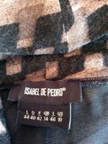 Isabel De Pedro Black & Brown Print Long Sleeve Dress Size 14 - Whispers Dress Agency - Sold - 5