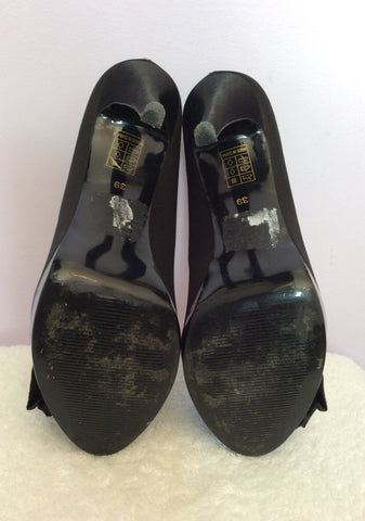 Monsoon Black Satin Flower Corsage Front Peeptoe Heels Size 6/39 - Whispers Dress Agency - Sold - 5