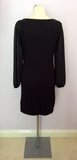 Monsoon Black Fine Knit Embroidered Neckline Dress Size S - Whispers Dress Agency - Sold - 4