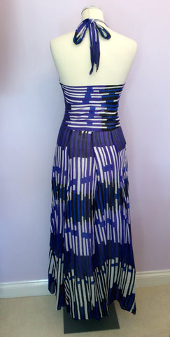 Monsoon Purple, White & Blue Print Maxi Dress Size 8 - Whispers Dress Agency - Womens Dresses - 3