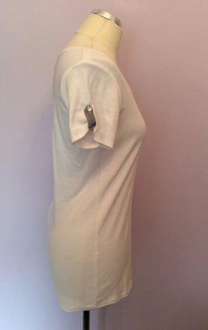 Alain Weiz White & Blue Stripe Fine Knit Linen Cardigan & Top Size 16 - Whispers Dress Agency - Sold - 5