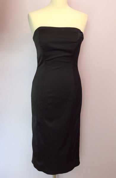 Coast Black Matt Satin Strapless Pencil Dress Size 12 - Whispers Dress Agency - Womens Eveningwear - 1