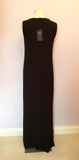 BRAND NEW MARKS & SPENCER BLACK BEADED LONG STRETCH JERSEY DRESS SIZE 12 - Whispers Dress Agency - Womens Dresses - 3