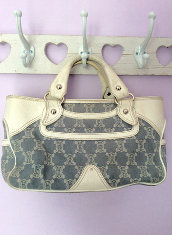 Celine White Leather & Blue/Grey Denim Bag - Whispers Dress Agency - Sold - 2