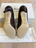 BRAND NEW LK BENNETT SABIRA CHOCOLATE BROWN CROC LEATHER HEELS SIZE 6/39 - Whispers Dress Agency - Sold - 4