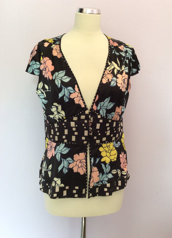 Brand New Whistles Floral Print Silk Top Size 16 - Whispers Dress Agency - Womens Tops - 1