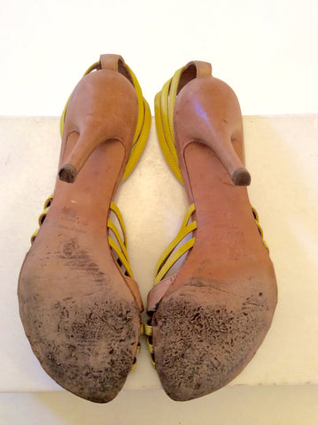 Alexander McQueen Beige & Lime Yellow Heels Size 4/37 - Whispers Dress Agency - Womens Heels - 7