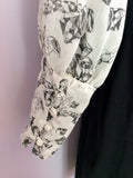 Firetrap Tie Print Blouse Top Long Sleeve Dark Grey Pencil Dress Size XS - Whispers Dress Agency - Womens Dresses - 3