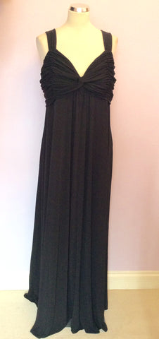 MONSOON BLACK TWIST FRONT LONG MAXI DRESS SIZE 22 - Whispers Dress Agency - Sold - 1