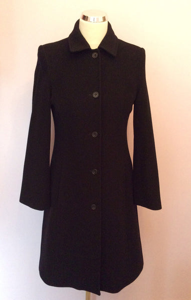 Jigsaw Black Wool, Lambswool & Cashmere Coat Size 8 - Whispers Dress Agency - Sold - 1
