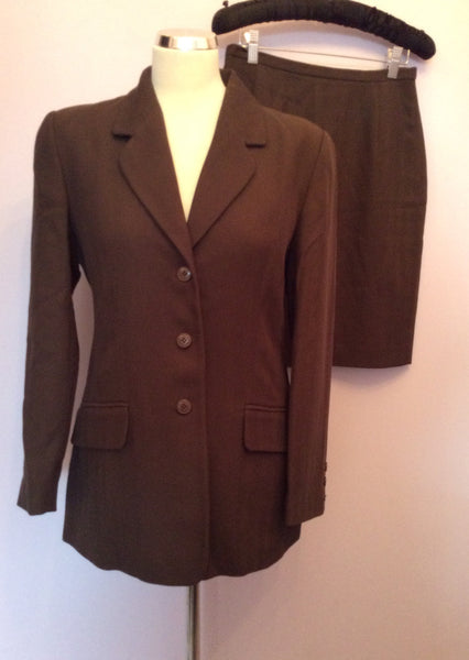 Laura Ashley Brown Wool Skirt Suit Size 10 - Whispers Dress Agency - Womens Suits & Tailoring - 1
