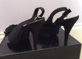 Debut Black Satin Peeptoe Slingback Heels Size 4/37 & Matching Clutch Bag - Whispers Dress Agency - Womens Heels - 3
