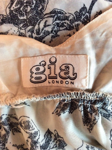 Gia London Black & Cream Floral Print Strappy Dress Size 12 - Whispers Dress Agency - Womens Dresses - 4