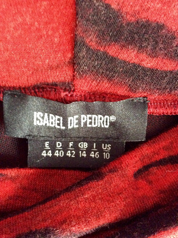 Isabel De Pedro Black & Red Print Long Sleeve Dress Size 14 - Whispers Dress Agency - Sold - 4