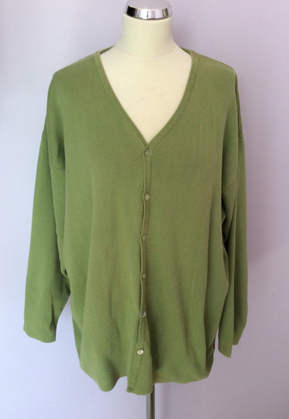 Jackpot By Carli Gry Green Cotton Cardigan Size 4 UK XL - Whispers Dress Agency - Womens Knitwear - 1