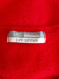 Marks & Spencer Red V Neck Cashmere Jumper Size 14 - Whispers Dress Agency - Womens Knitwear - 2