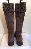 Jigsaw Light Brown Suede Knee High Faux Fur Trim Boots Size 6/39 - Whispers Dress Agency - Womens Boots - 3