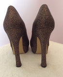 Zigisoho Bronze Glitter Platform Sole Heels Size 4/37 - Whispers Dress Agency - Womens Heels - 4