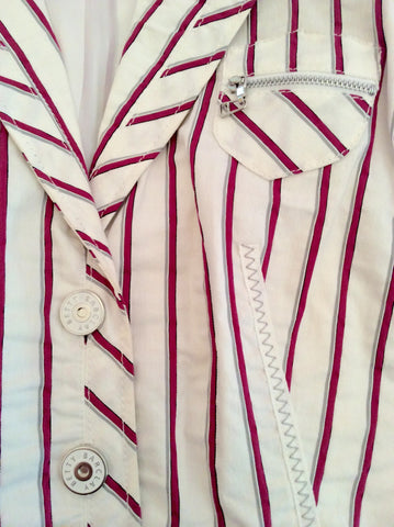Betty Barclay White, Pink & Grey Striped Jacket Size 16 - Whispers Dress Agency - Womens Coats & Jackets - 2