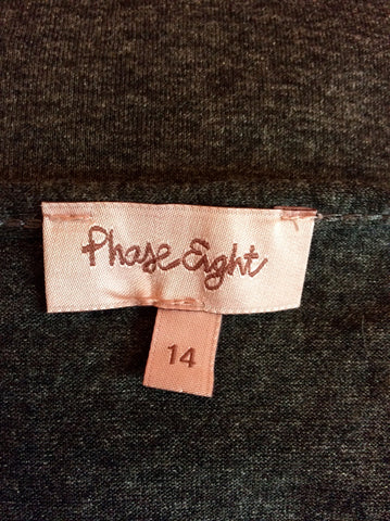 PHASE EIGHT DARK GREY STRETCH JERSEY DRAPED DRESS SIZE 14 - Whispers Dress Agency - Womens Dresses - 4