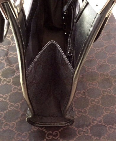 Gucci Black Leather & Textile Hand & Shoulder Bag - Whispers Dress Agency - Sold - 6