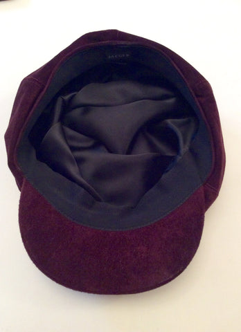 Brand New Jaeger Claret Suede Baker Boy Cap One Size - Whispers Dress Agency - Sold - 2