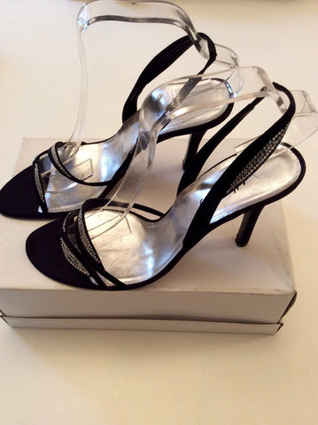 Whistles Black Diamanté Strap Slingback Sandals Size 7/40 - Whispers Dress Agency - Womens Sandals - 3