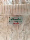 Vintage United Colours Of Benetton White Cotton Cardigan Size M - Whispers Dress Agency - Sold - 2
