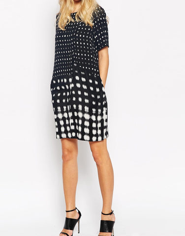 Whistles Shibori Black & White Spot Dress Size 12 - Whispers Dress Agency - Sold - 4