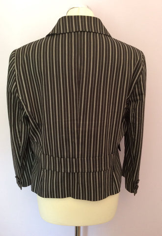Hobbs Black & White Stripe Cotton Blend Jacket Size 16 - Whispers Dress Agency - Womens Coats & Jackets - 3