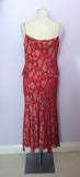 Minosa Red & Gold Floral Print Silk Blend Dress Size 12 Petite - Whispers Dress Agency - Womens Dresses - 4