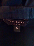 Ted Baker Black Pleated Trim Tea Dress Size 4 UK 12 - Whispers Dress Agency - Sold - 5