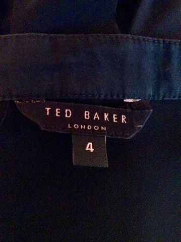 Ted Baker Black Pleated Trim Tea Dress Size 4 UK 12 - Whispers Dress Agency - Sold - 5