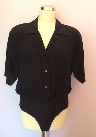 Vintage DKNY Black Silk Blouse / Body & Matching Shorts Suit Size 8/P - Whispers Dress Agency - Sold - 2