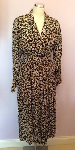 Vintage Jaeger Blue, Red & Cream Floral Print Tea Dress Size 10 - Whispers Dress Agency - Womens Vintage - 1